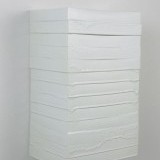 Albers Stack, 24"x 12"x 10", cast clay, white auto paint, 2002